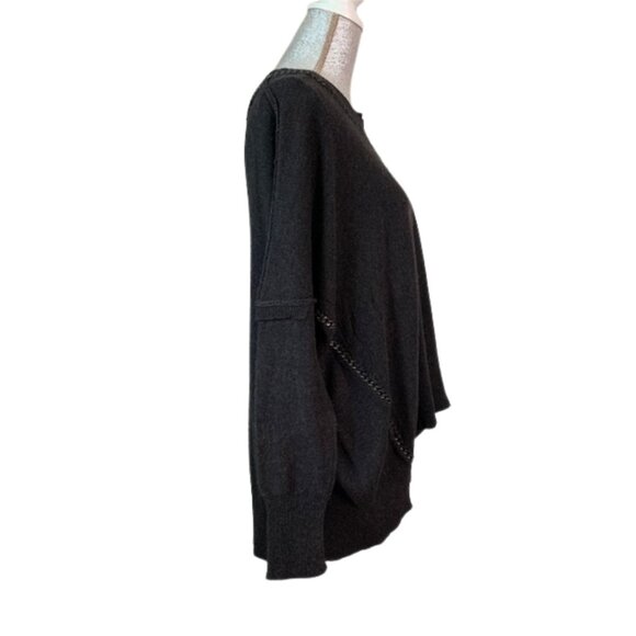 ALL SAINTS Spitalfields Sweater with Metal Chain Detail in Charcoal Size LARGE - Picture 3 of 10